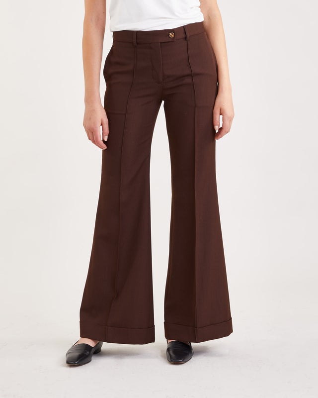 Acne Studios Byxor Tailored Suit Flared Chestnut 34