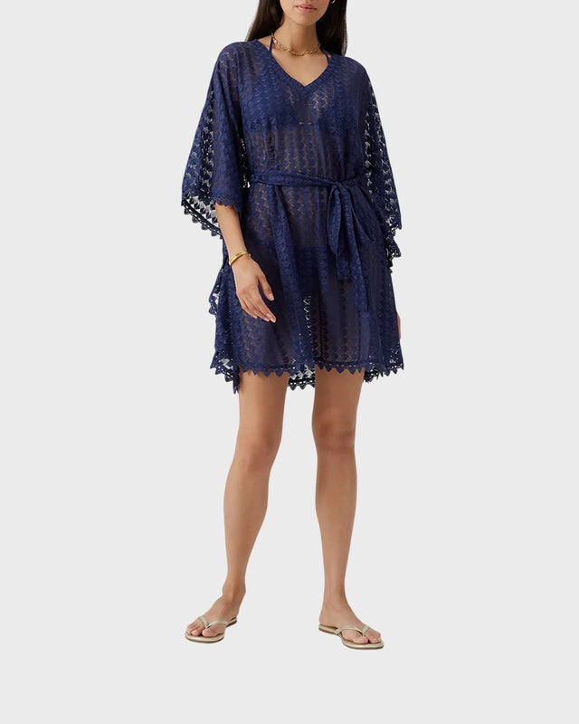 Melissa Odabash Kaftan Petra  Navy ONESIZE