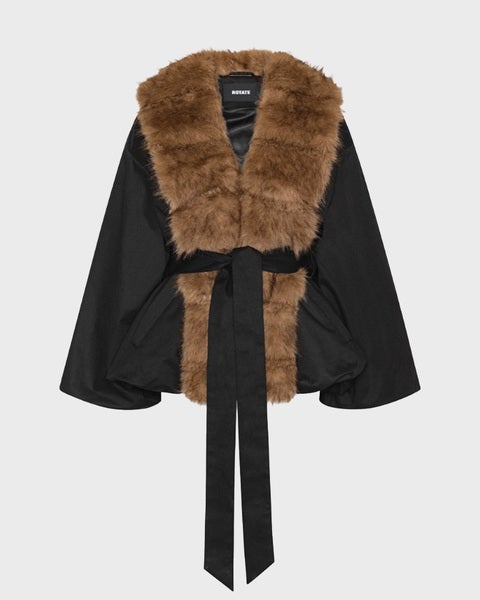 Jacket Faux Fur Collar Black 1