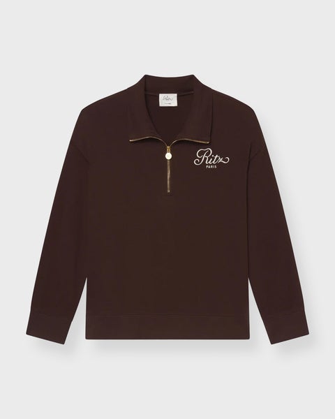 Sweater Ritz Half Zip Polo Chocolate 1