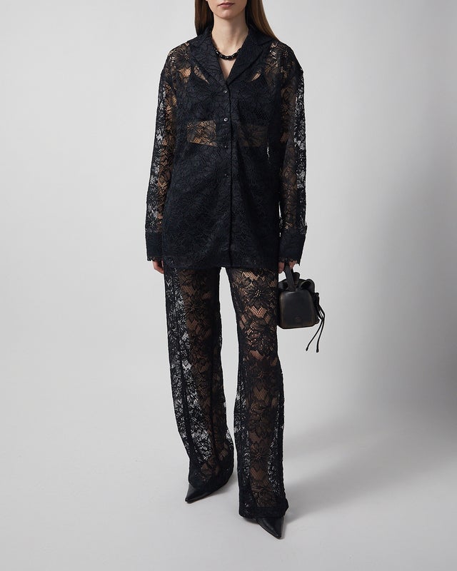 Sportmax Trousers Floral Lace  Black XS