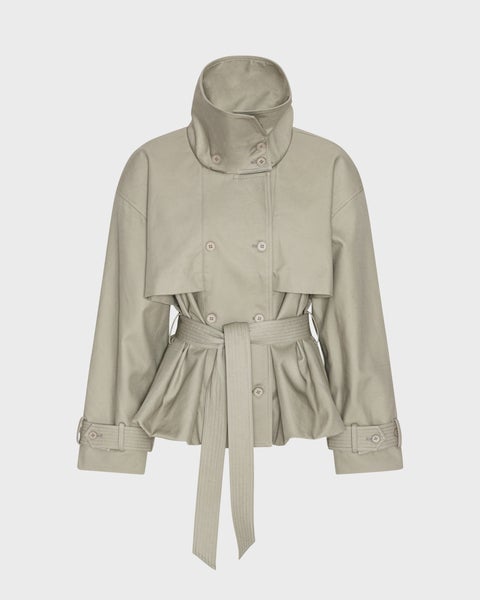 Jacket Short Trench Coat Grey 1