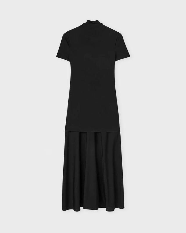 JIL SANDER Dress Fluid Viscose High-Neck  Black 36