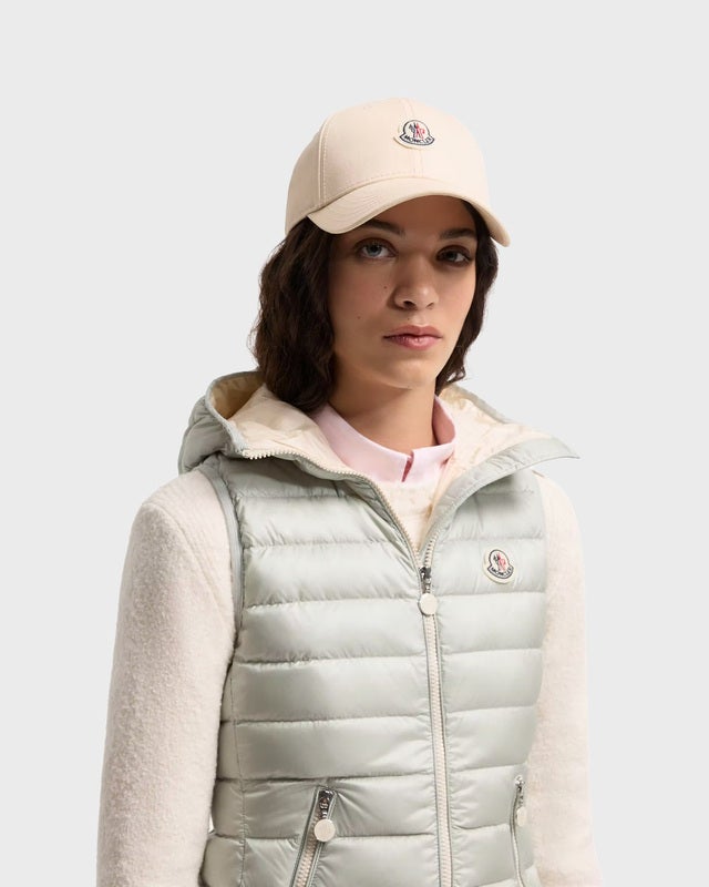 Moncler Gabardine Baseball Cap Ivory ONESIZE