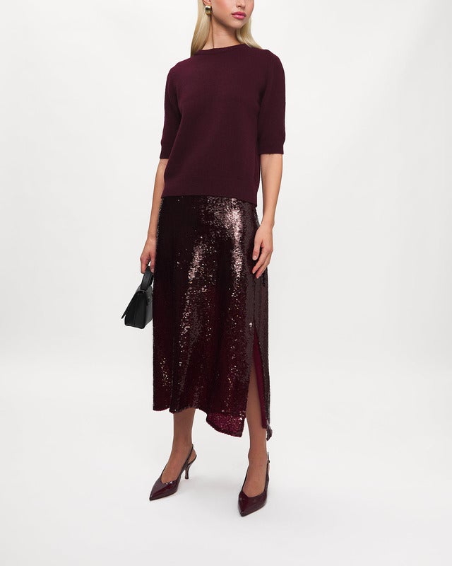 Wakakuu Icons Top London Wool Cashmere Burgundy  L