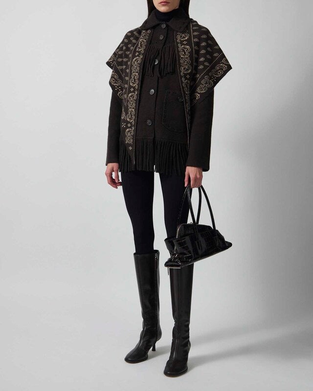 Guest In Residence Jacket Western Fringe Dark Brown L
