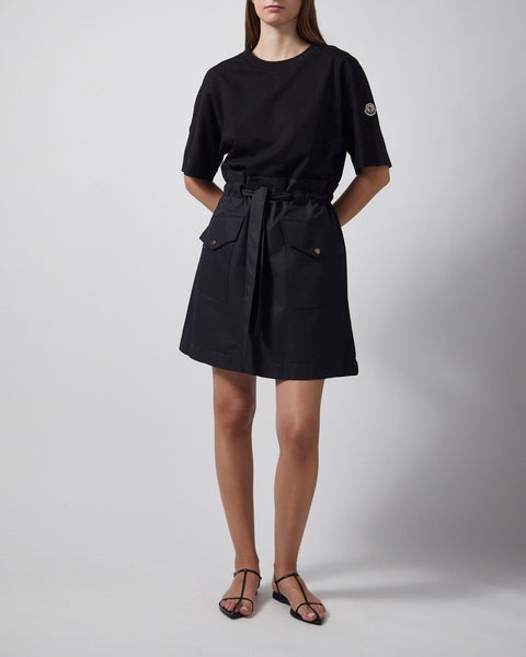 Dress Belted Cotton Mini Black 2