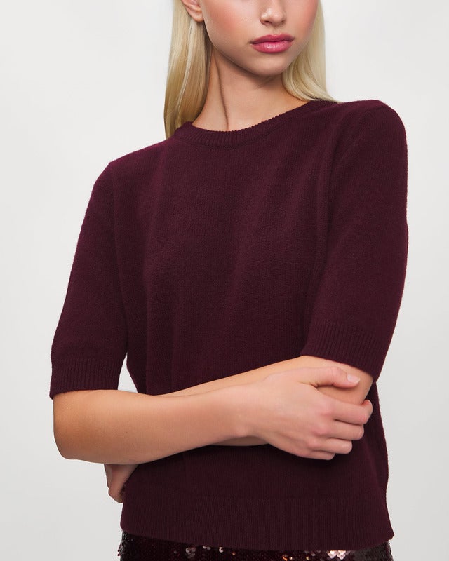 Wakakuu Icons Top London Wool Cashmere Burgundy  L