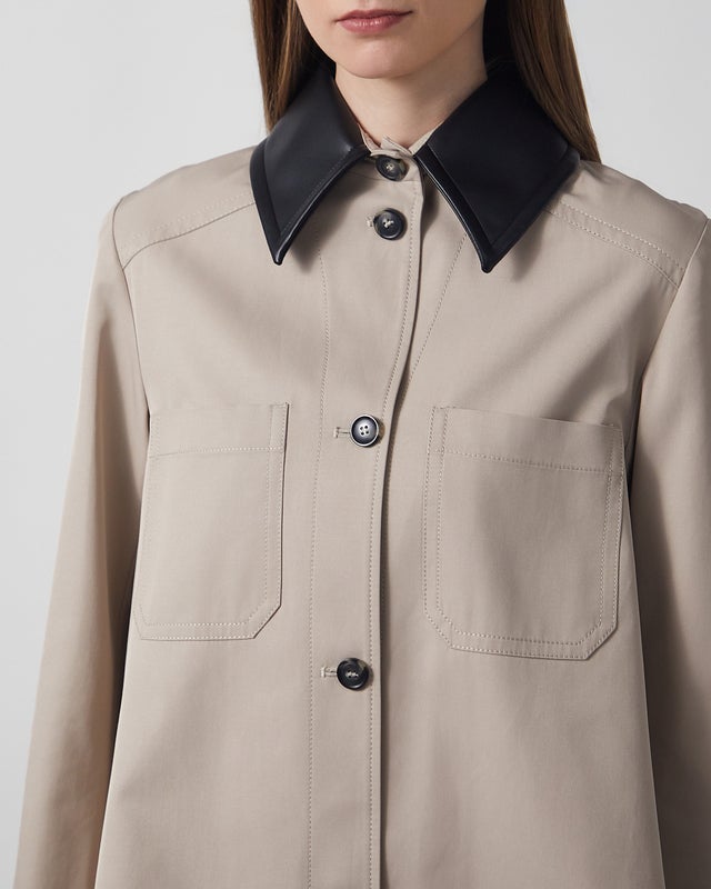 Sportmax Jacket Pleated Overshirt Beige IT 40 (EUR S-M)