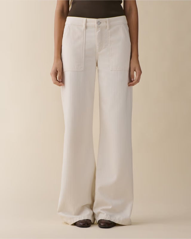 Jeanerica Trousers Guell Chevron Ecru Ecru W26/L32