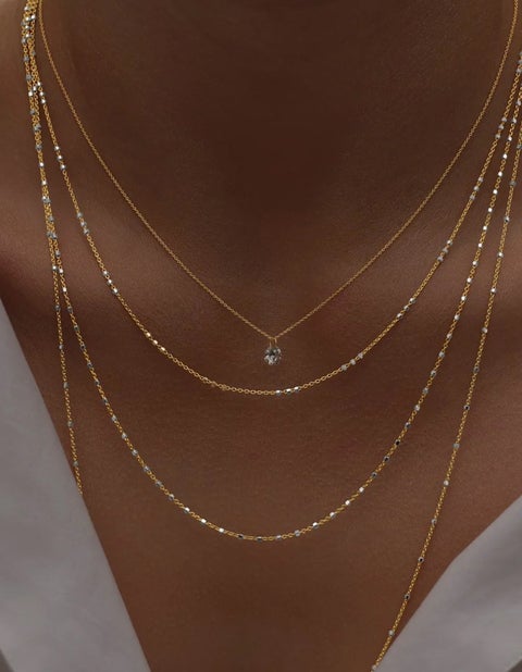Necklace Floating Diamond  Silver ONESIZE 2