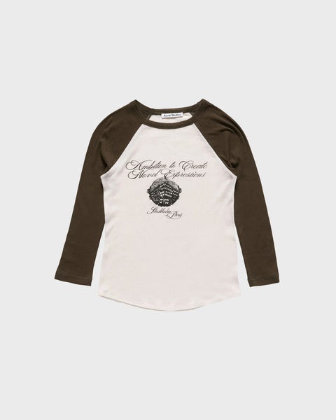 T-shirt Fitted Crewneck Ribbed Beige 1