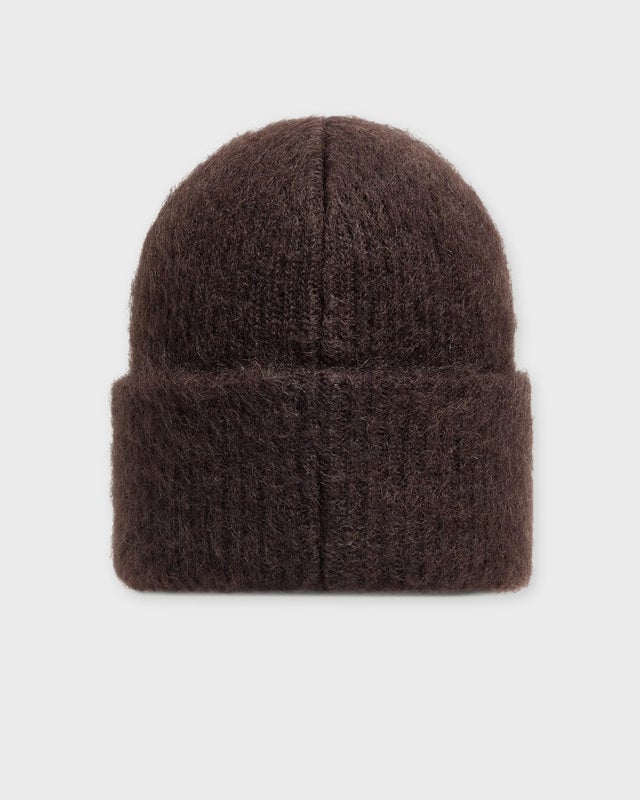 Moncler Beanie Logo Mohair Wool Blend Brown ONESIZE
