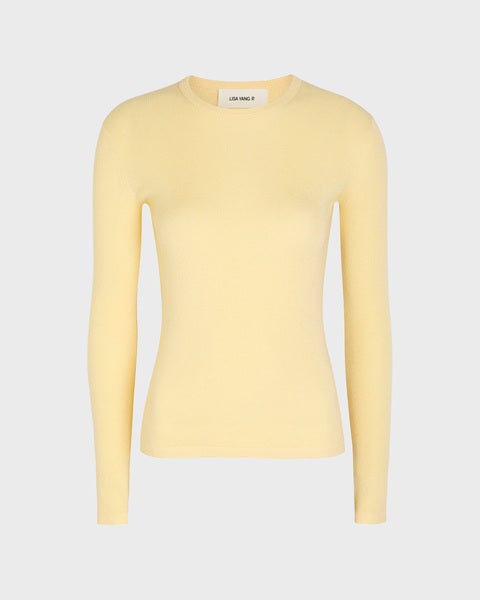 T-Shirt Long Sleeve Vivian Cashmere Light yellow 1