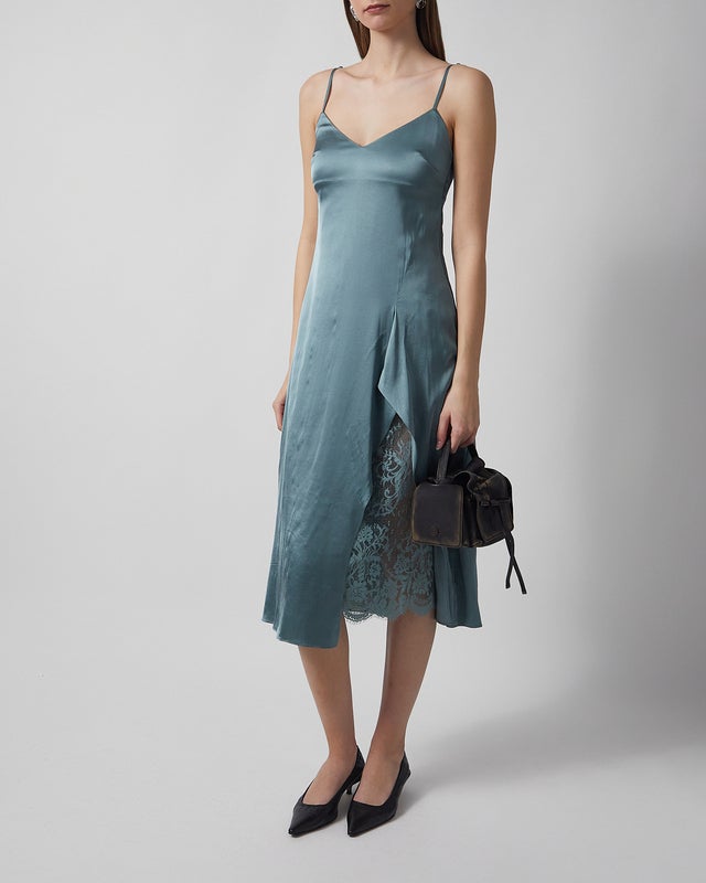 Acne Studios Dress Satin Slip Sage 36