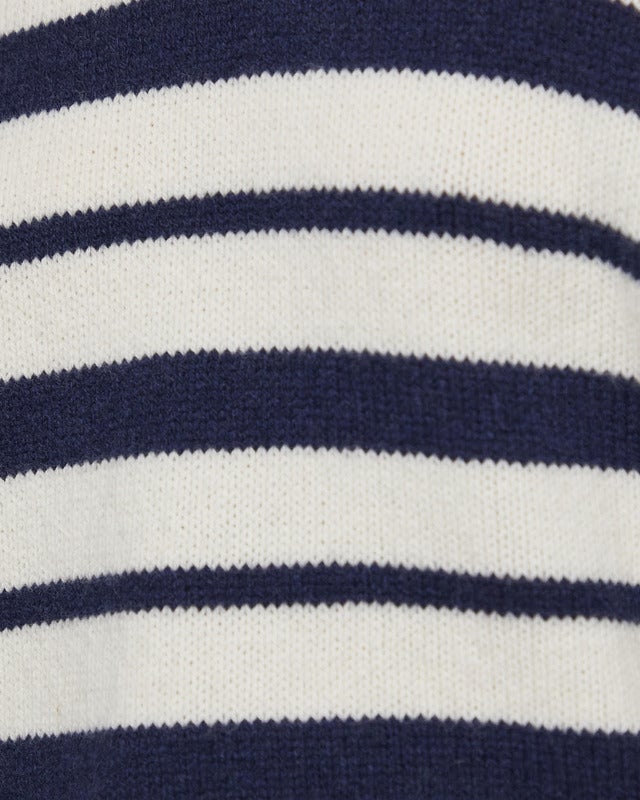 Wakakuu Icons Sweater Dublin Striped Wool Cashmere Blue/White L