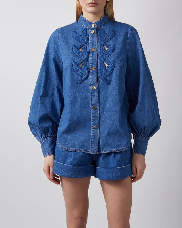 Zimmermann Shirt Denim Applique Light blue 2 (M-L)