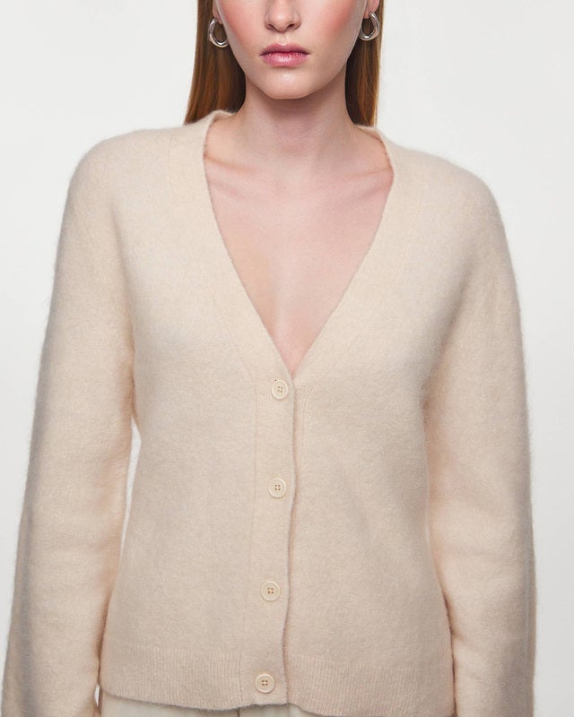 Filippa K Cardigan Fluffy V-Neck Beige S