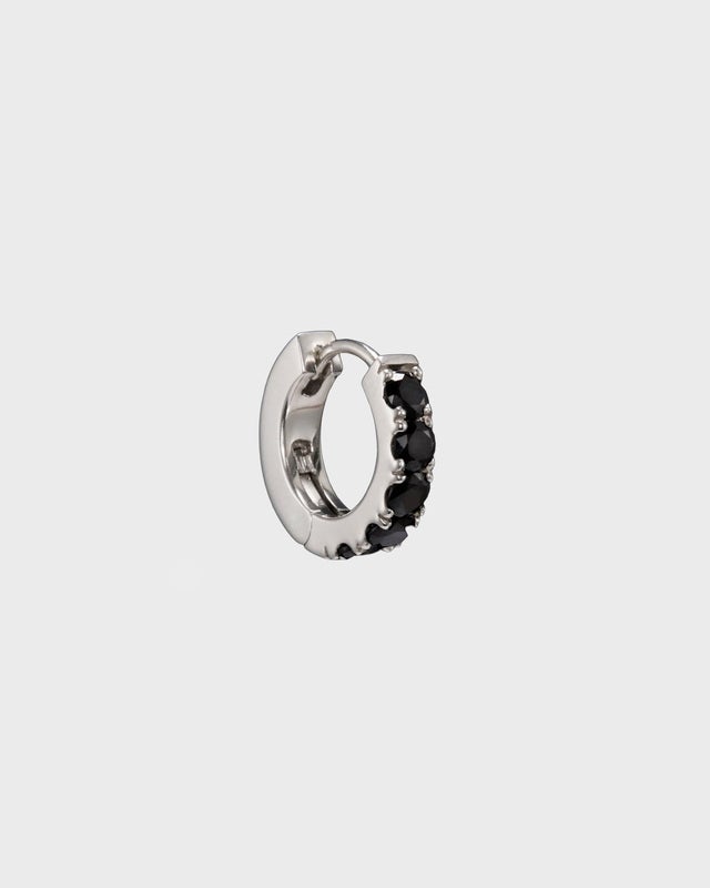 Maria Nilsdotter Earring Eternity Hoop Silver/Black ONESIZE