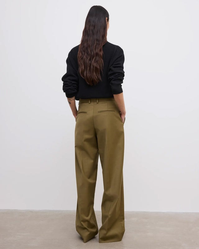 Dagmar Trousers Relaxed Wool Olive 38