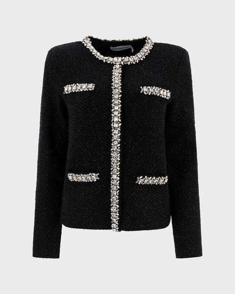 Cardigan Knit Sequin Black 1