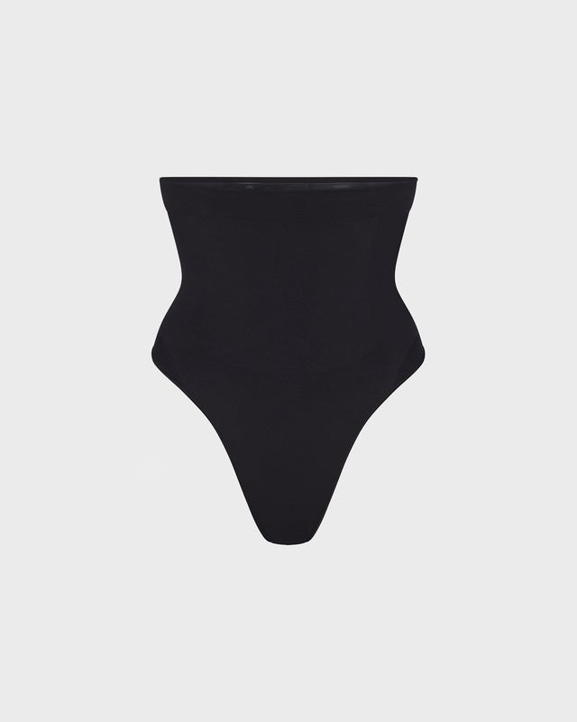 Skims Thong Seamless Sculpt High Waist Onyx S