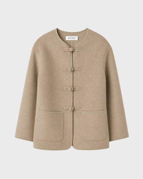 Jacket Double-Faced Wool Pankou Closure Desert 1