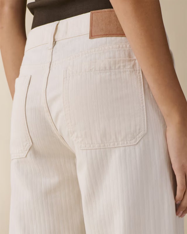 Jeanerica Trousers Guell Chevron Ecru Ecru W26/L32