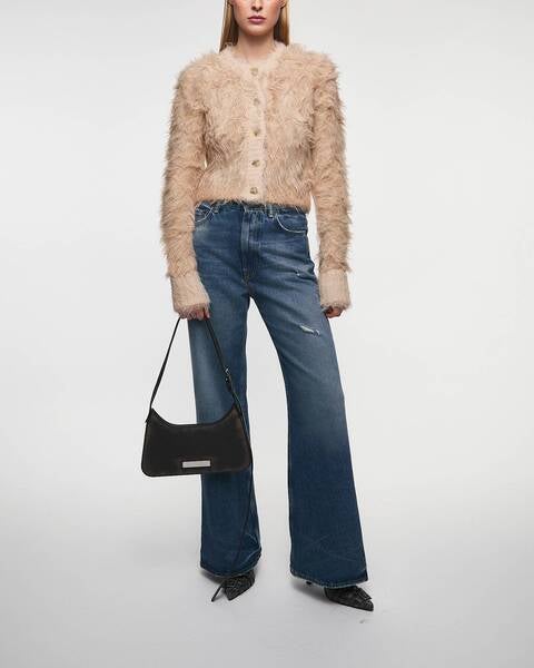 Cardiganen Fluffy Cropped   Beige 2