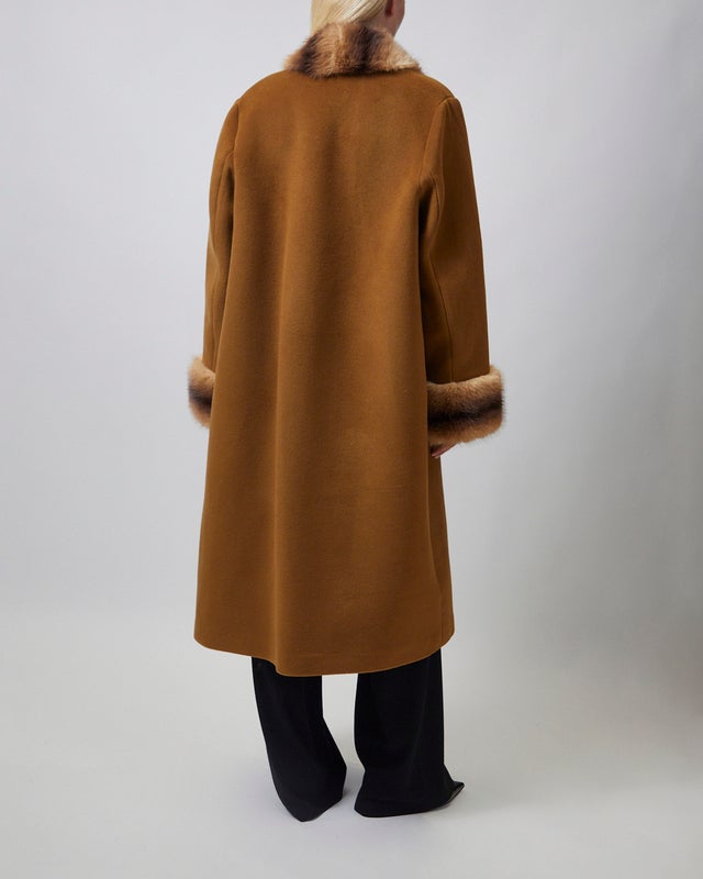 Malina Coat Anouk Yve Faux Fur Wool Camel 36