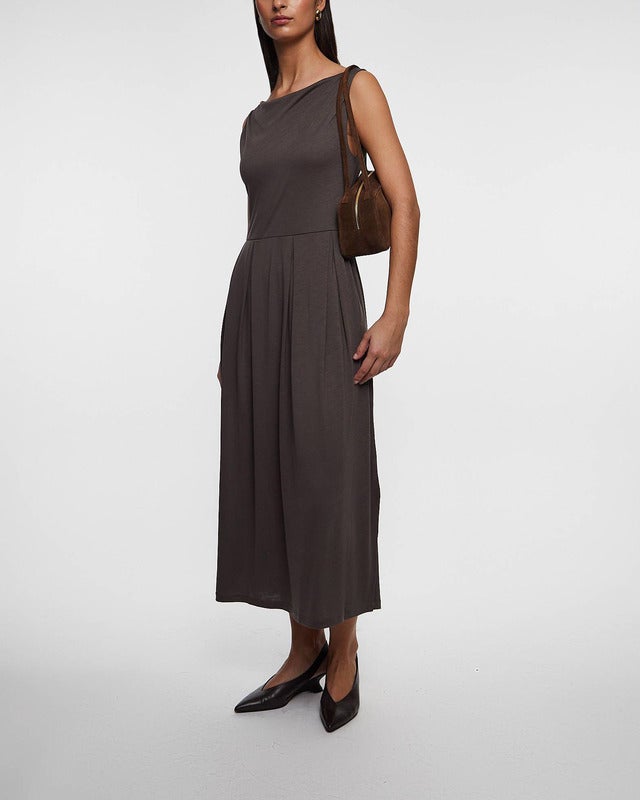 Dagmar Dress Square neck  Brown S