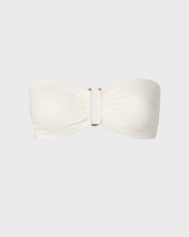 Malina Bikini Top Signature Gold Embellished Bandeau Vanilla XS