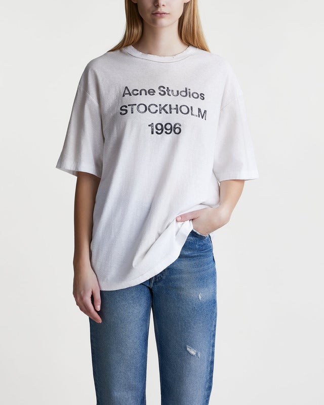 Acne Studios T-Shirt Logo Relaxed Crewneck Dusty pink/khaki M