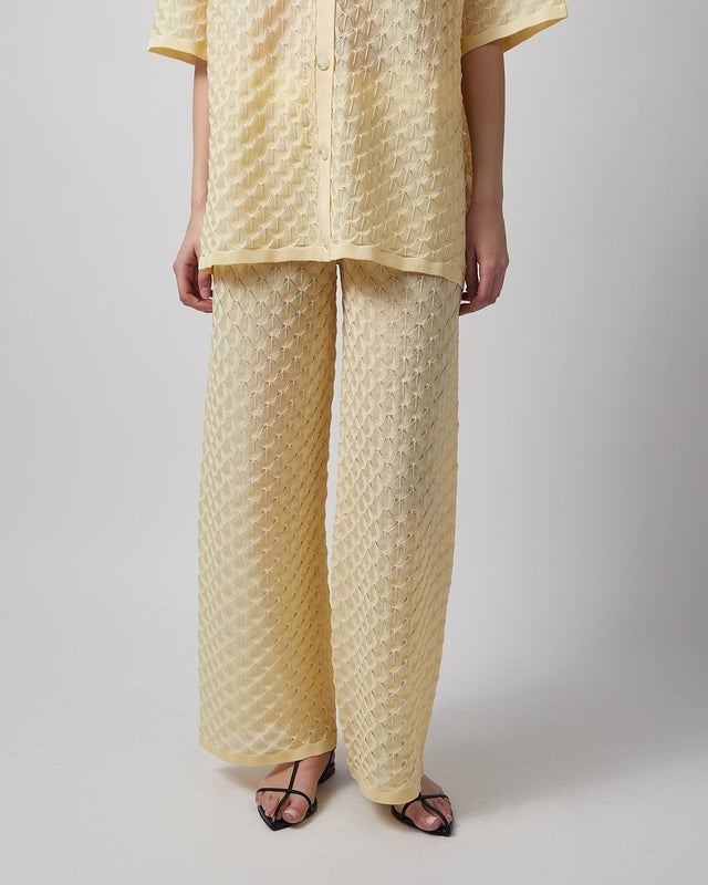 Malina Pants Alissa Knitted Light Yellow XS