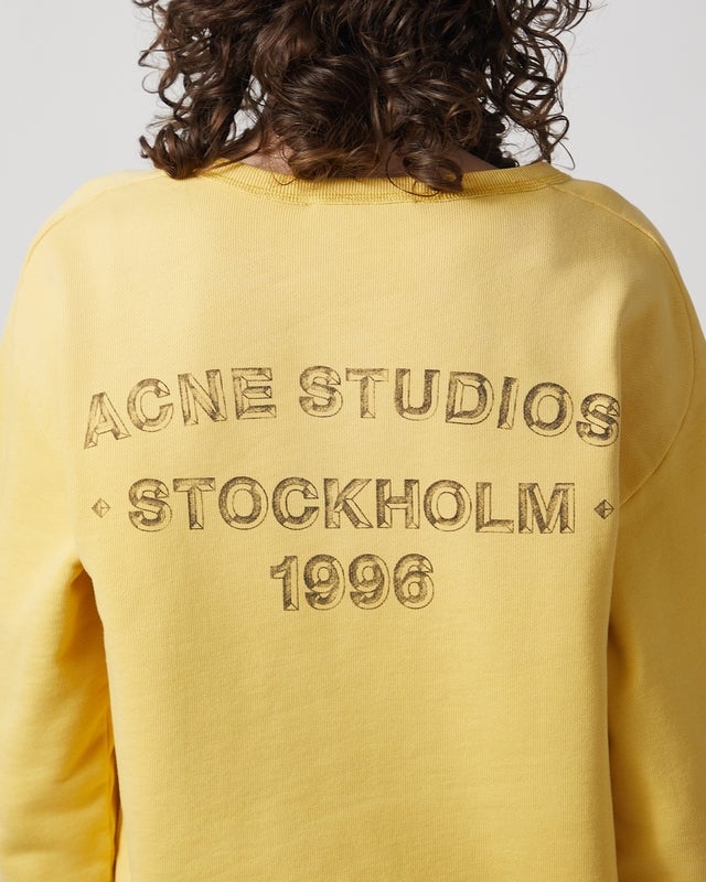 Acne Studios Sweatshirt Washed Logo Light yellow S-M
