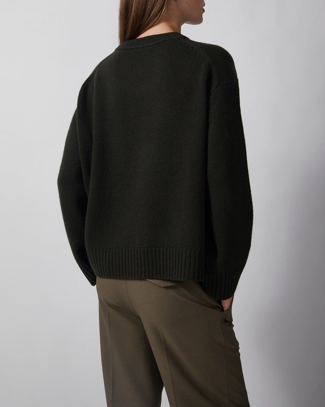 Wakakuu Icons Sweater Cashmere Wool R-neck Dark Green L