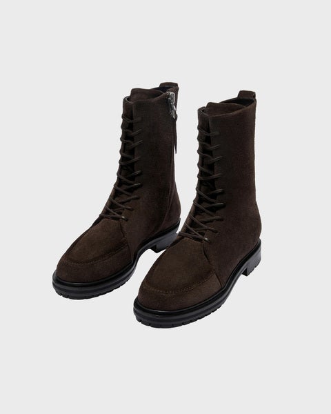 Ankle Boot Tate Cow Suede Leather Dark brown 2