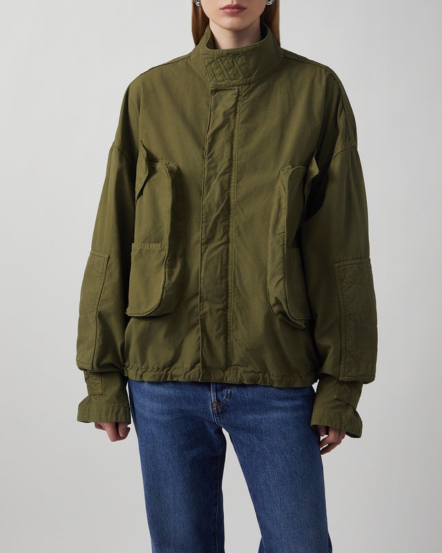 The Attico Jacket Bomber Canvas Military green IT 44 (EUR 40)