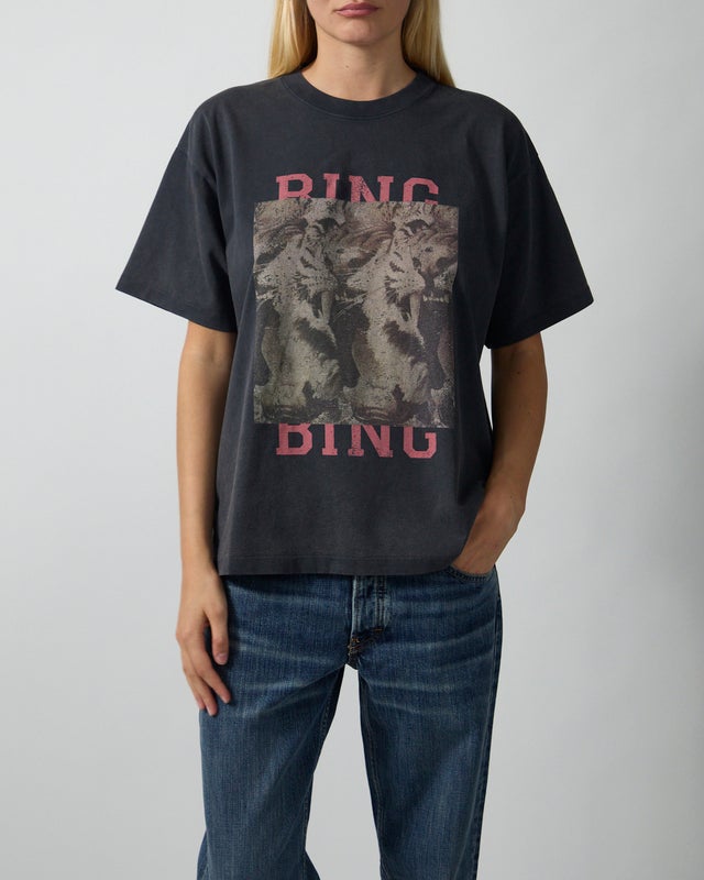 Anine Bing T-Shirt Cade Tee Tiger Bing Washed Black S