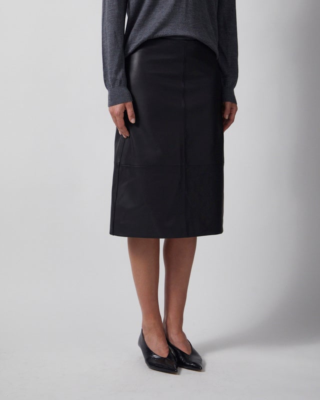 Wakakuu Icons Skirt Leather Pencil Black 34