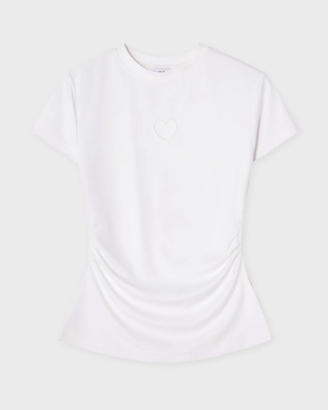 CLOEYS T-Shirt Tight Fitted Heart  White S