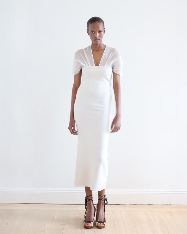 LEONÍ Dress Indira Silk-georgette Ivory 34