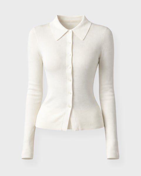 Cardigan Lili Rib Cashmere Cream 1