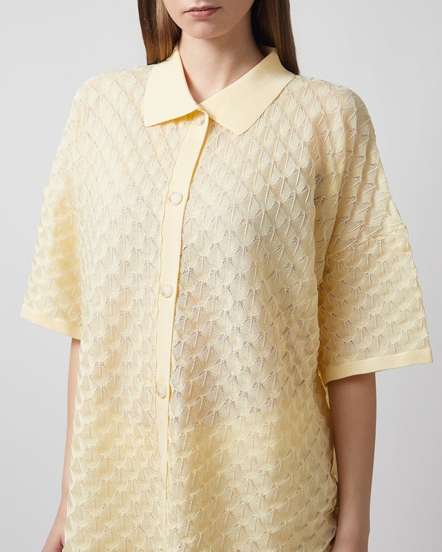 Malina Shirt Moa Knitted Light Yellow XL