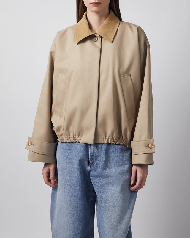 RÓHE Jacket Suede Collar Blouson Sand 34
