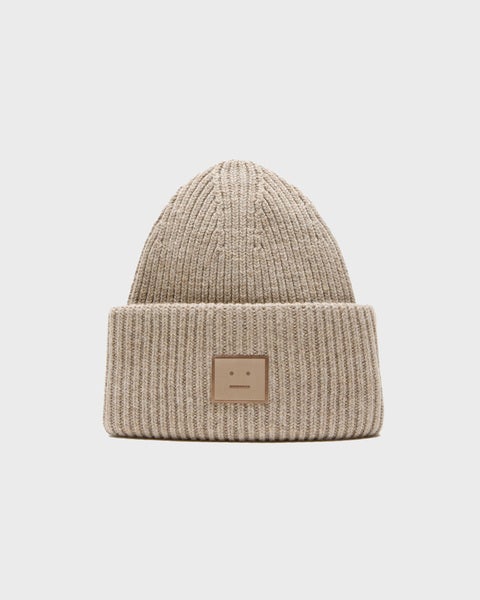 Beanie Large Face Logo  Greige ONESIZE 1