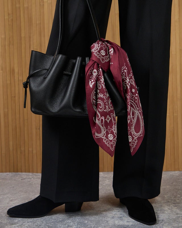 Le Scarf Scarf Paisley Wine Red 65x65 ONESIZE