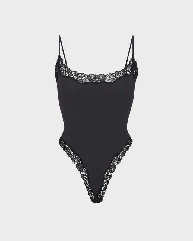 Skims Bodysuit Fits Everybody Lace Cami Onyx XXS