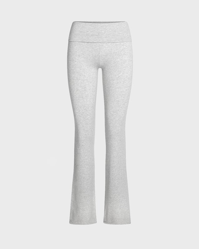 Skims Pants Cotton Jersey Foldover Light Heather Grey S