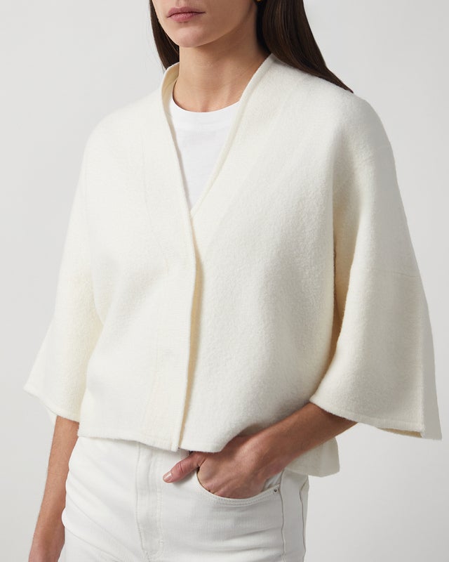 Dagmar Cardigan Short Wool Offwhite M